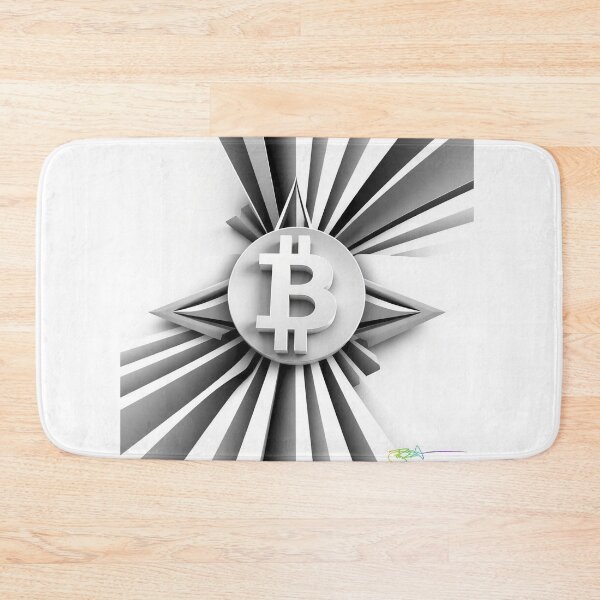 Item preview, Futuristic Bitcoin Op Art – Black and White Abstract Illusion designed and sold by Benito Del Ray.