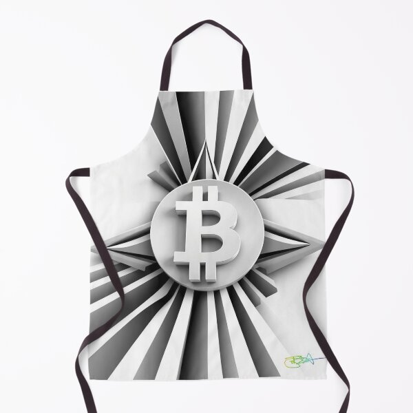 Item preview, Futuristic Bitcoin Op Art – Black and White Abstract Illusion designed and sold by Benito Del Ray.