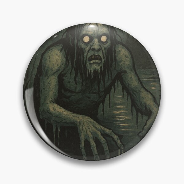 Item preview, Slavic Folk Horror – Topielec in the Moonlit Pond – Vintage Dark Art | Slavic Bestiary designed and sold by JacobKAurumhead.