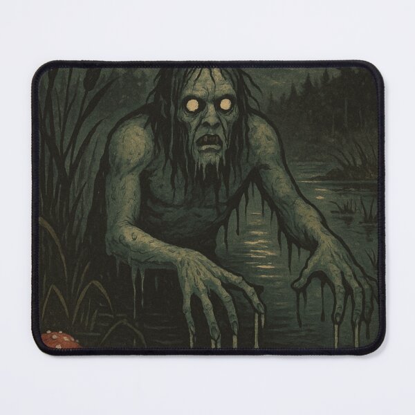 Item preview, Slavic Folk Horror – Topielec in the Moonlit Pond – Vintage Dark Art | Slavic Bestiary designed and sold by JacobKAurumhead.