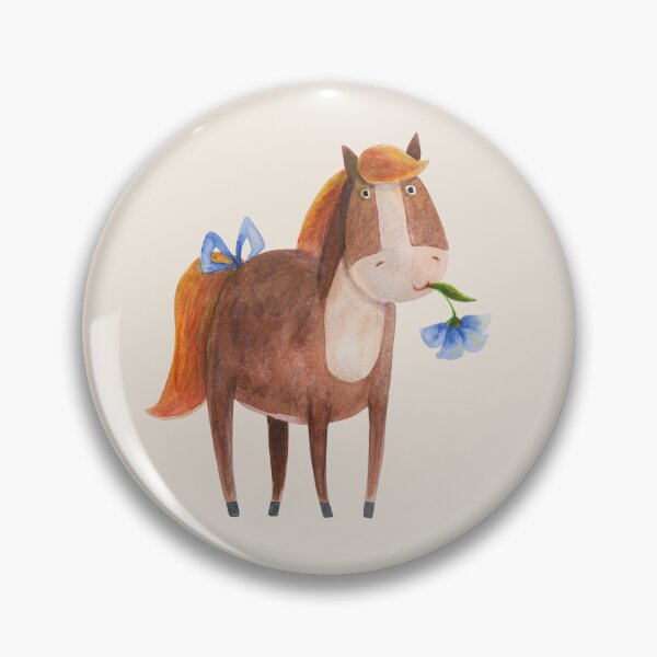 Item preview, Pony with flower on beige background designed and sold by Julia Snaigala.