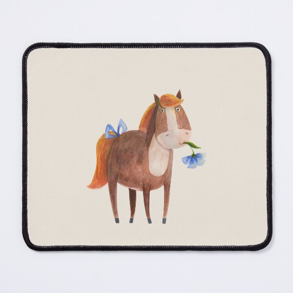 Item preview, Pony with flower on beige background designed and sold by Julia Snaigala.