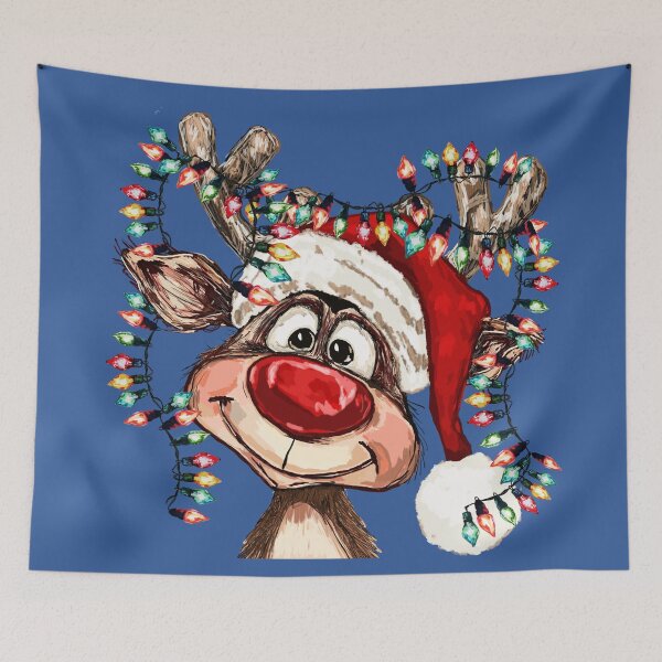 Item preview, Festive Reindeer with Christmas Lights designed and sold by BlueCava.