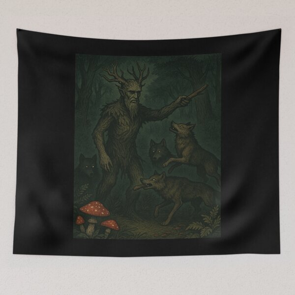 Item preview, Slavic Folk Horror – Leshy with Wolves – Vintage Dark Art | Slavic Bestiary designed and sold by JacobKAurumhead.