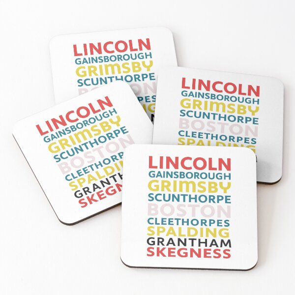 Item preview, Lincolnshire Towns Typography Art – Bold Colourful Word Design designed and sold by Kray80.
