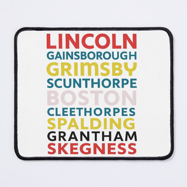 Item preview, Lincolnshire Towns Typography Art – Bold Colourful Word Design designed and sold by Kray80.
