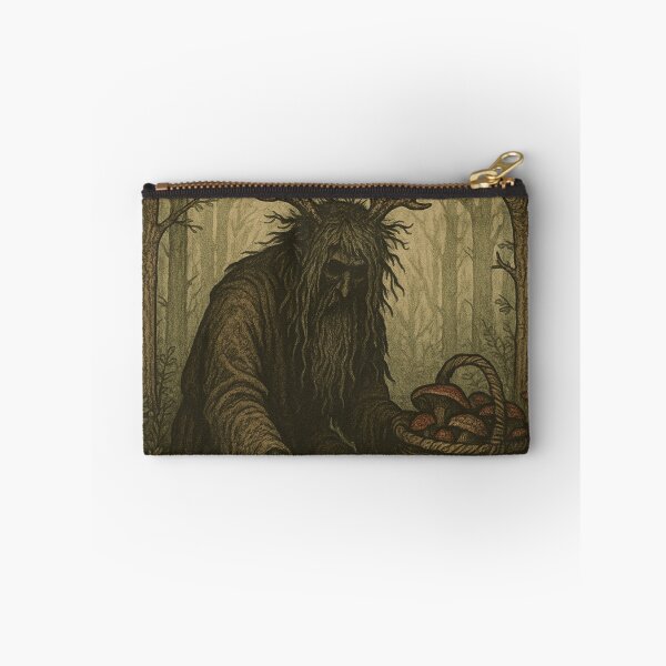 Item preview, Slavic Folk Horror – Leshy Gathering Mushrooms – Vintage Dark Art | Slavic Bestiary designed and sold by JacobKAurumhead.