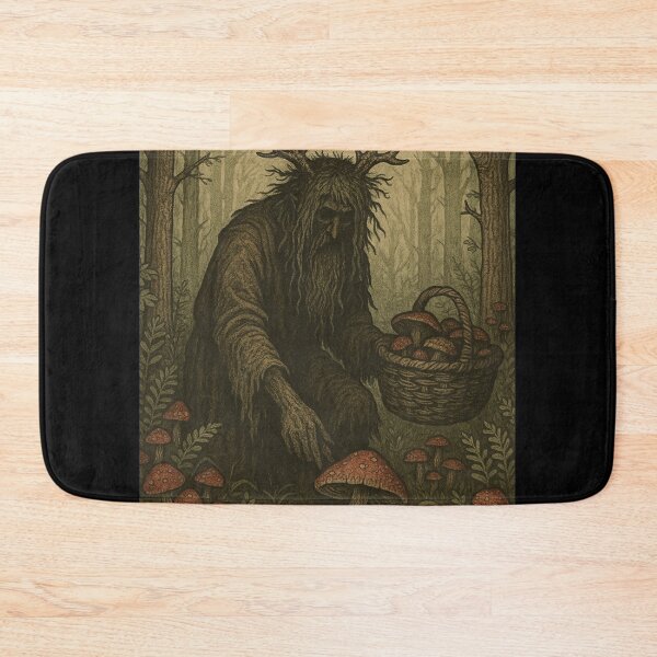 Item preview, Slavic Folk Horror – Leshy Gathering Mushrooms – Vintage Dark Art | Slavic Bestiary designed and sold by JacobKAurumhead.