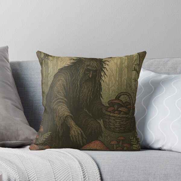 Item preview, Slavic Folk Horror – Leshy Gathering Mushrooms – Vintage Dark Art | Slavic Bestiary designed and sold by JacobKAurumhead.
