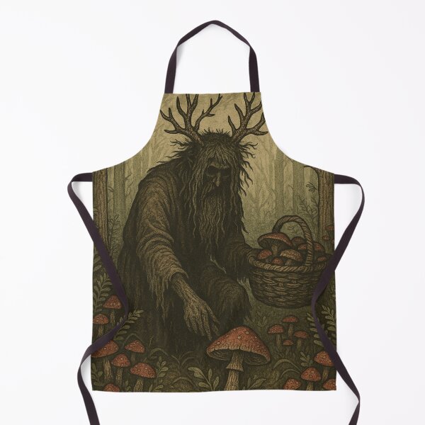 Item preview, Slavic Folk Horror – Leshy Gathering Mushrooms – Vintage Dark Art | Slavic Bestiary designed and sold by JacobKAurumhead.
