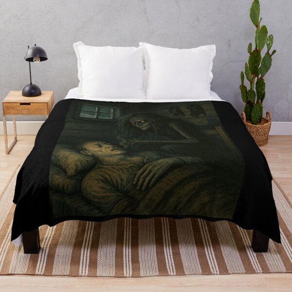 Item preview, Slavic Folk Horror – Mara Night Hag over Sleeper – Vintage Dark Art | Slavic Bestiary designed and sold by JacobKAurumhead.
