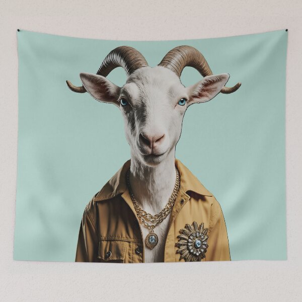Item preview, Graphic art Gideon the Goat designed and sold by Art Crea Nova.
