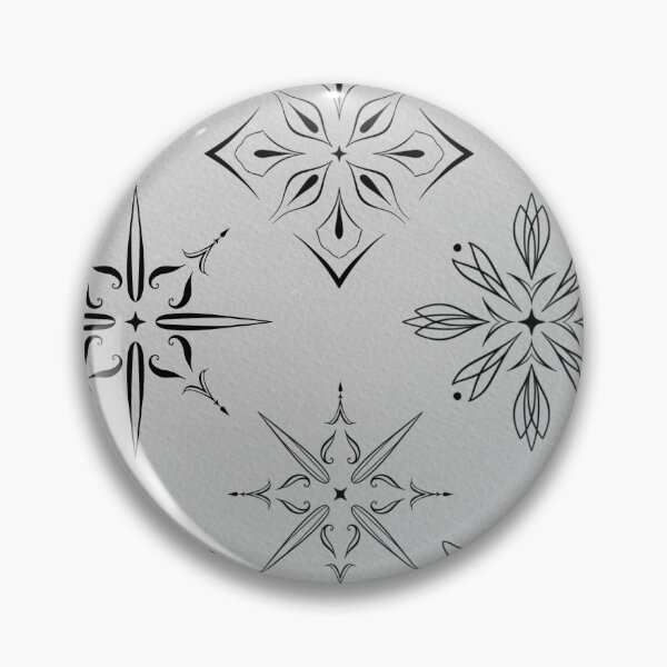 Item preview, Ornate Black Line Art Snowflakes: Vintage Symmetrical Floral Motifs Collection on Gray Background designed and sold by Vikiink.
