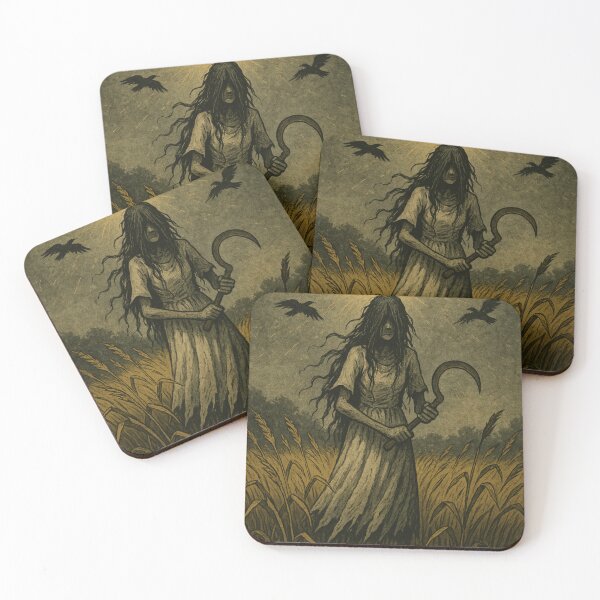 Item preview, Slavic Folk Horror – Noonwraith in the Wheat Field – Vintage Dark Art | Slavic Bestiary designed and sold by JacobKAurumhead.