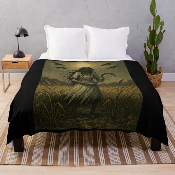 Item preview, Slavic Folk Horror – Noonwraith in the Wheat Field – Vintage Dark Art | Slavic Bestiary designed and sold by JacobKAurumhead.
