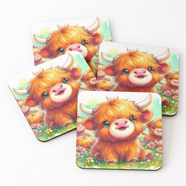 Item preview, Happiest Highland Cutie Cows designed and sold by Sunflwrconcepts and Designs.