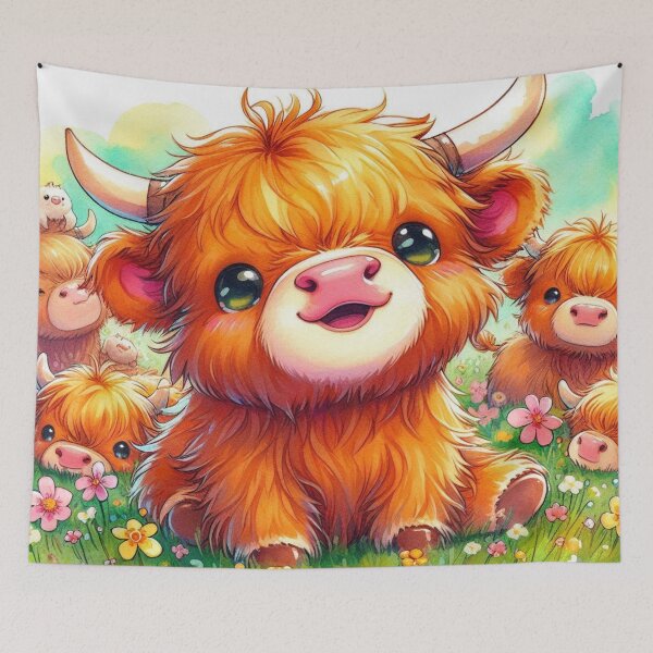 Item preview, Happiest Highland Cutie Cows designed and sold by Sunflwrconcepts and Designs.