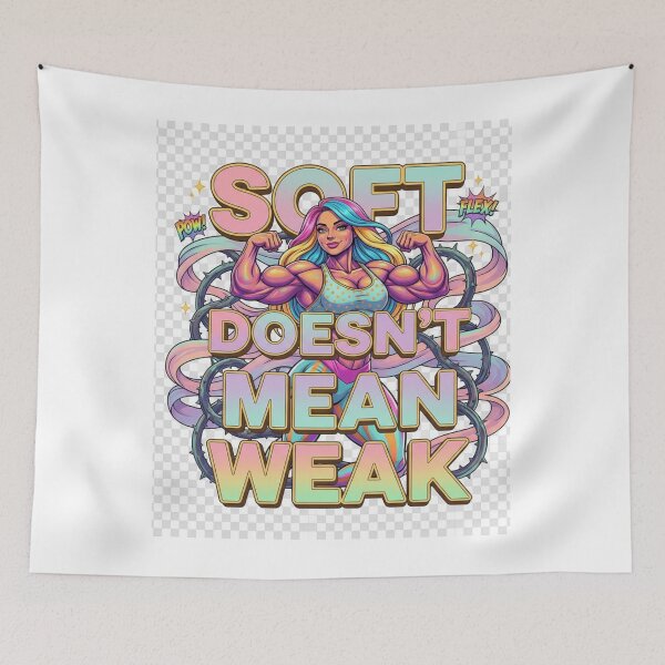 Item preview, Soft Doesn’t Mean Weak – Empowering 3D Feminine Strength Design designed and sold by GogoVibes.