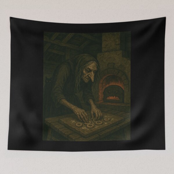 Item preview, Slavic Folk Horror – Baking Cookies with Baba Yaga – Vintage Dark Art | Slavic Bestiary designed and sold by JacobKAurumhead.