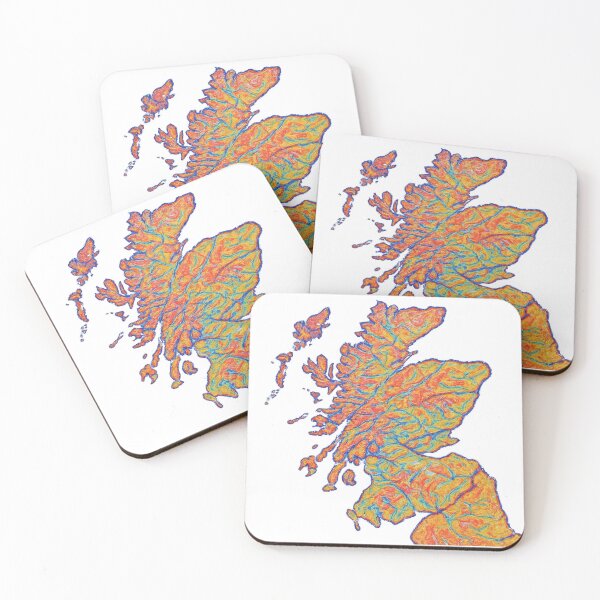 Item preview, Scotland Colourful Topographic Map - Scottish Highlands Terrain Relief Map designed and sold by Loom on the Loch.