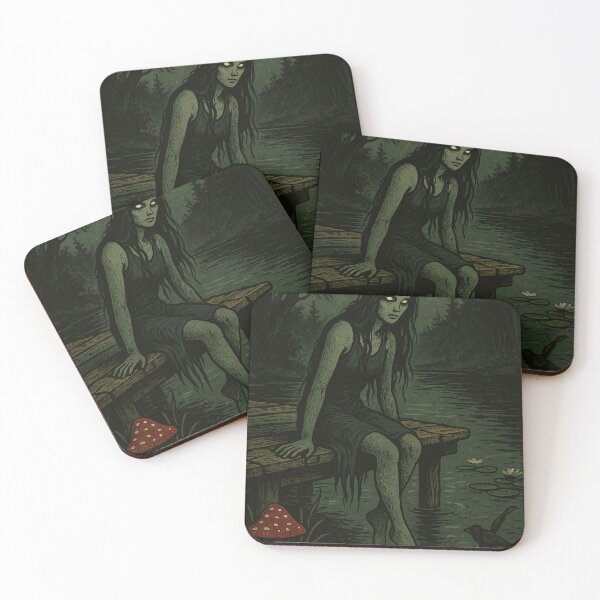 Item preview, Slavic Folk Horror – Rusalka by the Lake – Vintage Dark Art | Slavic Bestiary designed and sold by JacobKAurumhead.