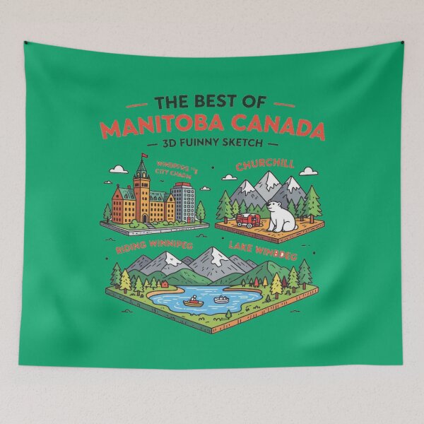 Item preview,  The Best of Manitoba Canada – 3D Funny Sketch,  designed and sold by PaintMeWorld.