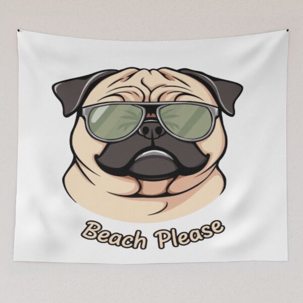 Item preview, Funny Pug with Sunglasses Beach Please Shirt designed and sold by CMdigit.