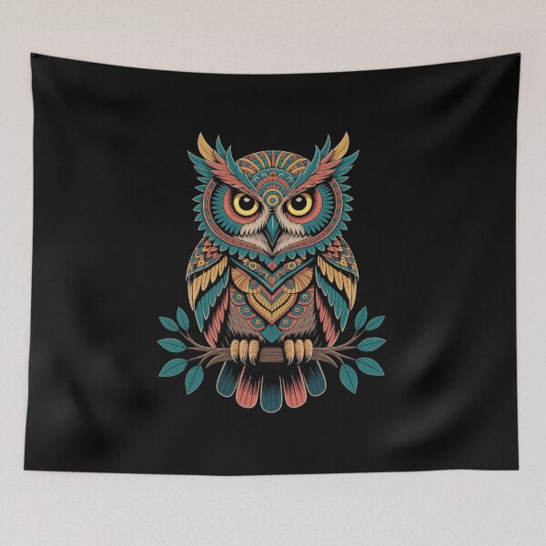 Artikelvorschau, Bohemian Tribal Owl – Colorful Mandala Animal Art entworfen und verkauft von WitchyWhisper.