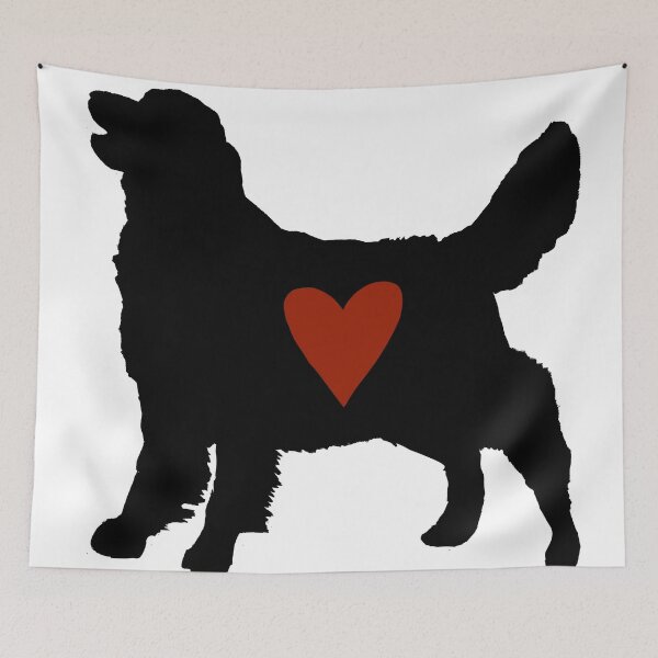 Item preview, Golden Retriever silhouette with red heart  designed and sold by BeccaKenDesigns.