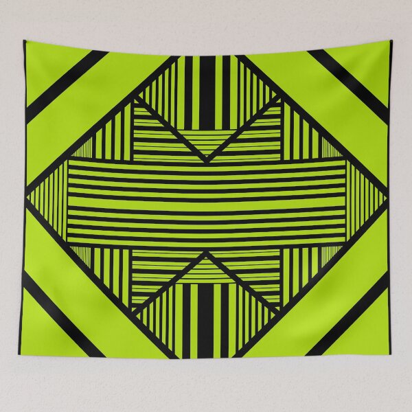 Item preview, Triangle stripes 2 in Bright Green and Black designed and sold by LAEC-Shop.