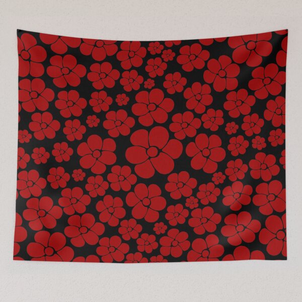 Item preview, Flower Pattern in Red and Black designed and sold by LAEC-Shop.