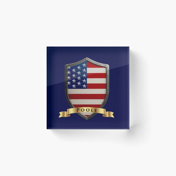 Item preview, Poole Family USA Shield, Stars & Stripes Pride Crest designed and sold by Highlandkings.