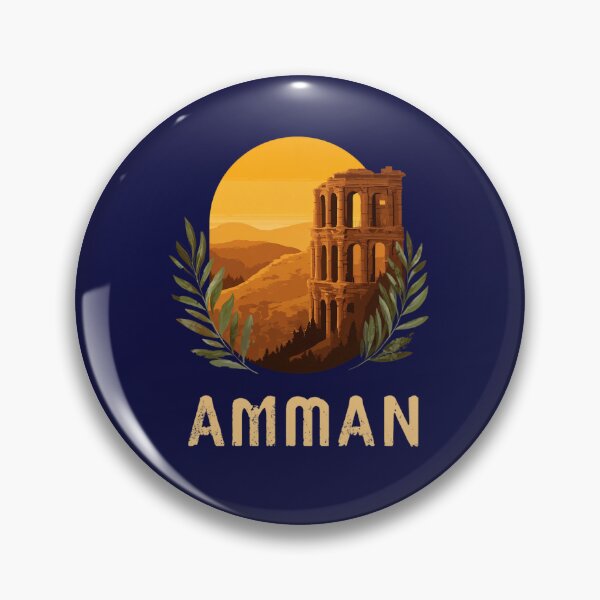 Artikelvorschau, Amman – Vintage Städteillustration mit antiker Architektur entworfen und verkauft von Meiersbeste.