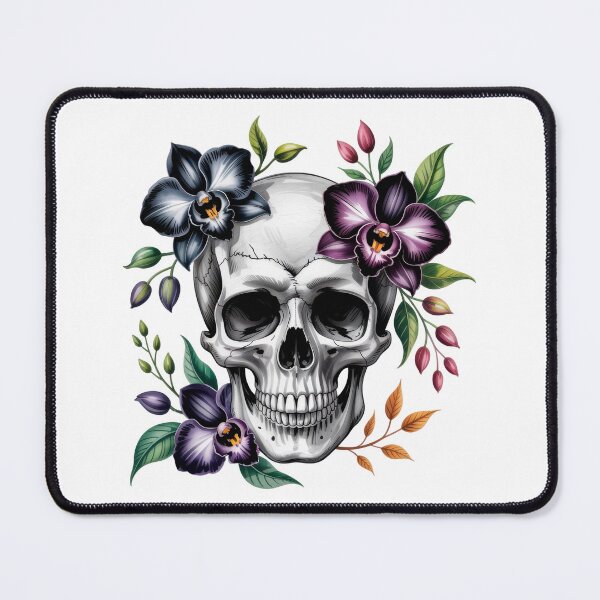 Item preview, Skull and orchids designed and sold by INVITOARTE.