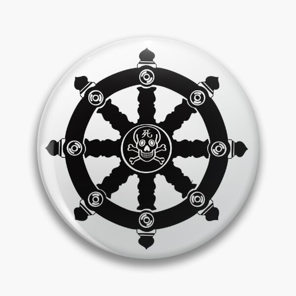 Item preview, Dark Totenkopf of the Dharma Wheel – Symbol of Life and Death designed and sold by Phoenix Art Studio.