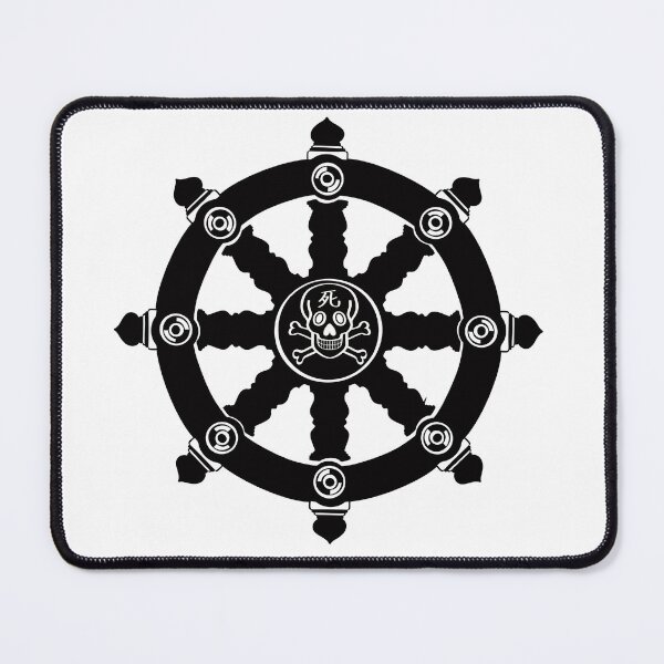 Item preview, Dark Totenkopf of the Dharma Wheel – Symbol of Life and Death designed and sold by Phoenix Art Studio.
