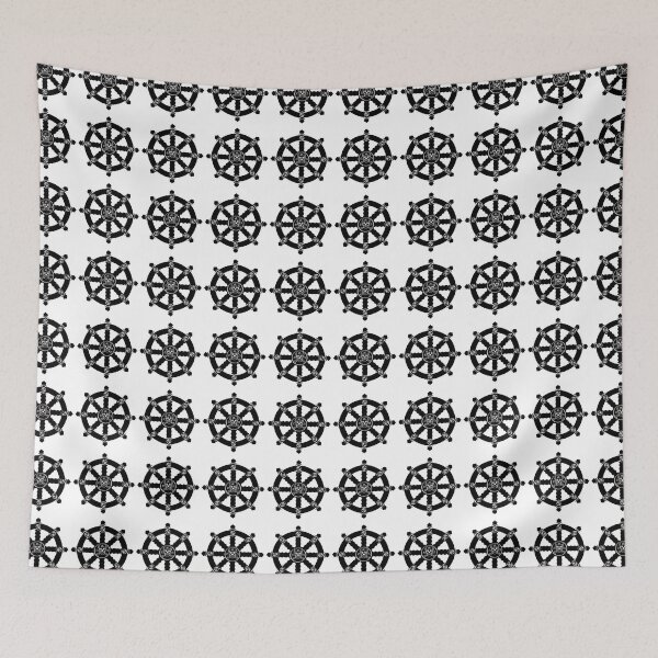 Item preview, Dark Totenkopf of the Dharma Wheel – Symbol of Life and Death designed and sold by Phoenix Art Studio.