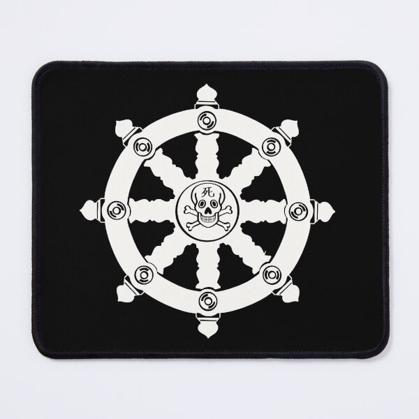 Item preview, White Totenkopf of the Dharma Wheel – Symbol of Life and Death designed and sold by Phoenix Art Studio.