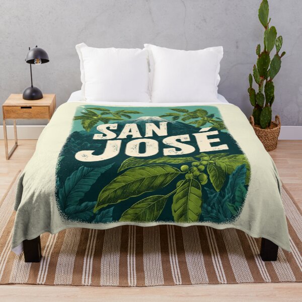 Item preview, San José – Vintage city illustration with volcano and coffee plants designed and sold by Meiersbeste.