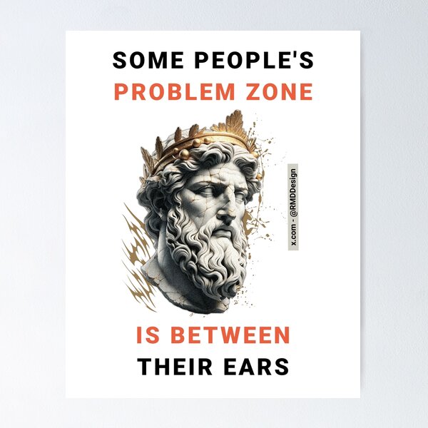 Item preview, Bust of an ancient philosopher with humorous wisdom - Graphic - White designed and sold by RMD-Design.