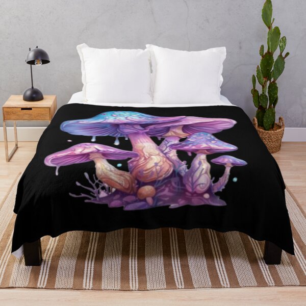 Item preview, Enchanted Mushrooms purple psychedelic designed and sold by szydelkowanika.