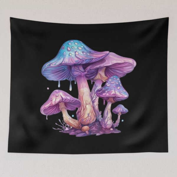 Item preview, Enchanted Mushrooms purple psychedelic designed and sold by szydelkowanika.