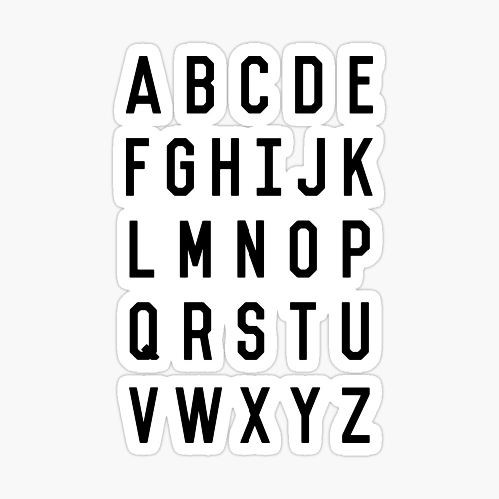 alphabet black and white typography design poster with minimalist letters in a modern contemporary style photographic print by motivatedtype redbubble