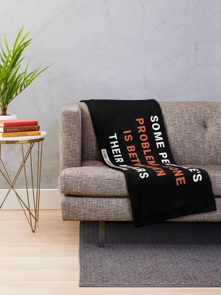 Thumbnail 2 of 6, Throw Blanket, Humorous Wisdom - Text - Black designed and sold by RMD-Design.