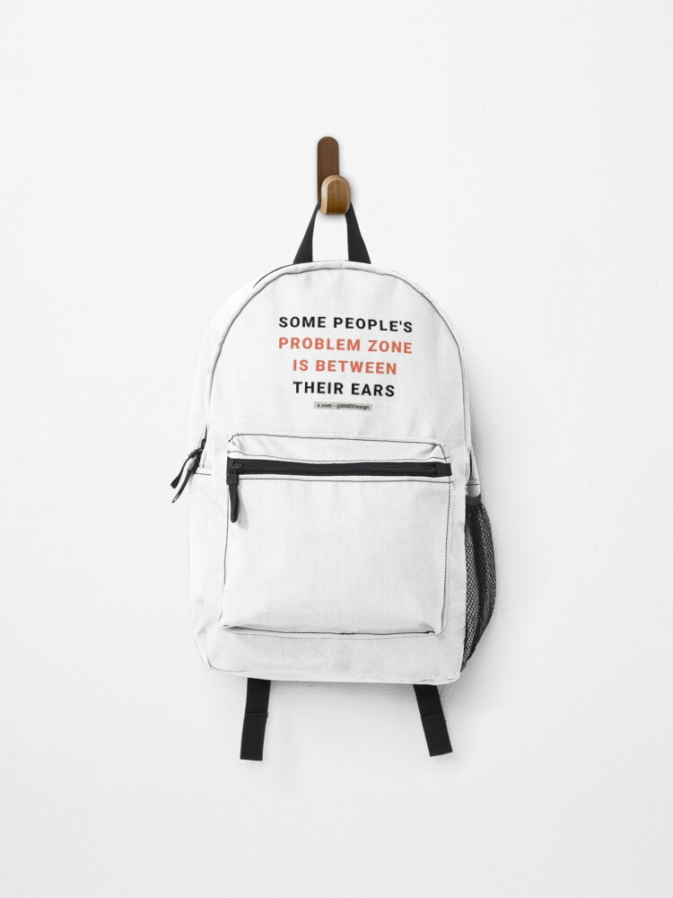 Thumbnail 1 of 3, Backpack, Humorous Wisdom - Text - White designed and sold by RMD-Design.