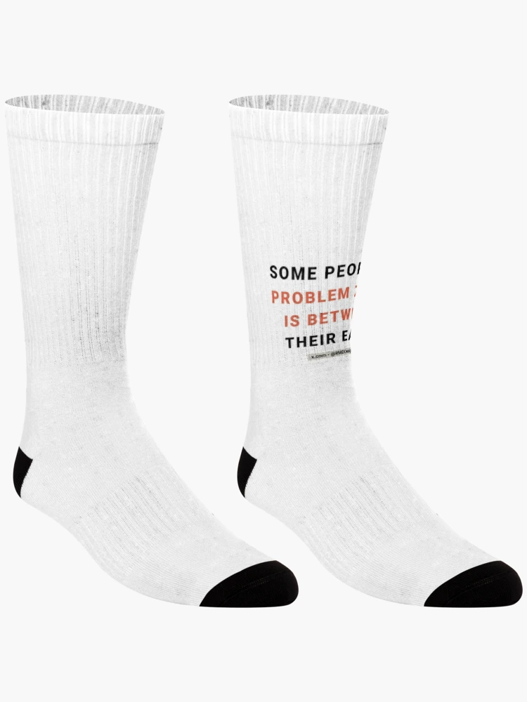 Thumbnail 3 of 5, Socks, Humorous Wisdom - Text - White designed and sold by RMD-Design.