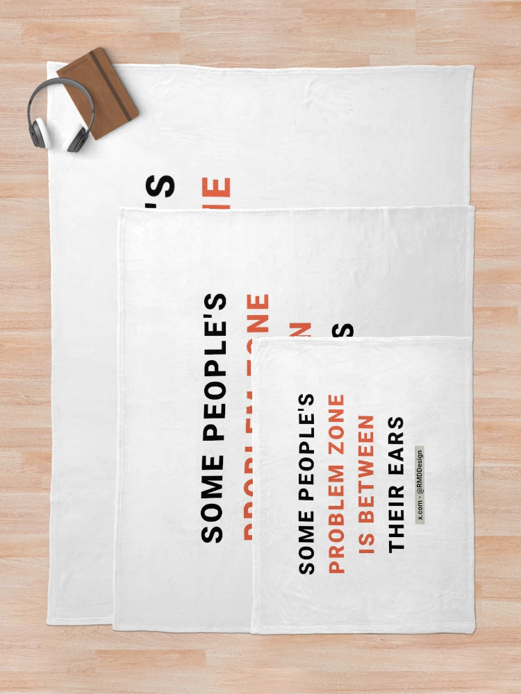 Thumbnail 5 of 6, Throw Blanket, Humorous Wisdom - Text - White designed and sold by RMD-Design.