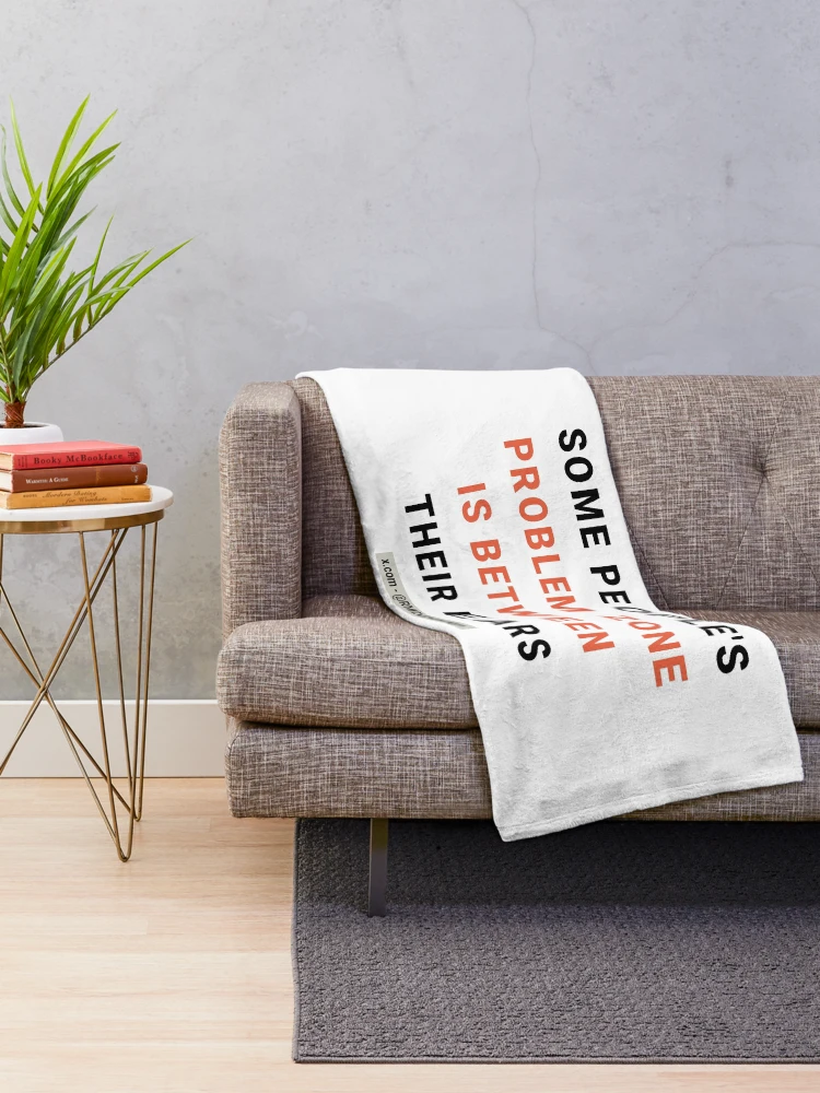 Thumbnail 2 of 6, Throw Blanket, Humorous Wisdom - Text - White designed and sold by RMD-Design.