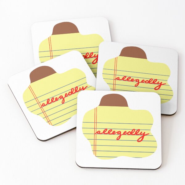 Item preview, Allegedly – Wavy Legal Pad-Inspired Sticker (Red Cursive) designed and sold by MagicMe-JD.