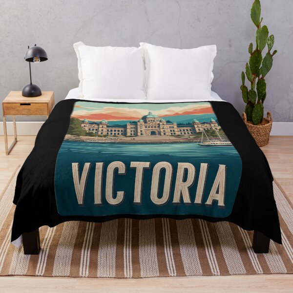 Item preview, Victoria – Vintage illustration with Parliament building and harbor in Canada designed and sold by Meiersbeste.